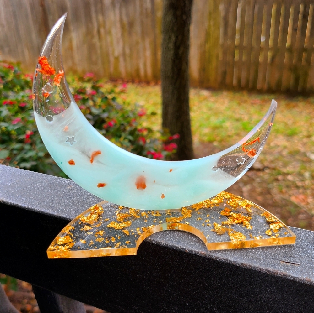 Handmade Cresent moon epoxy resin